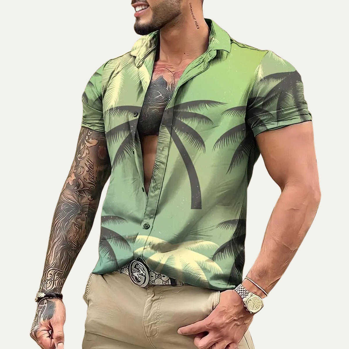 Men's Hawaiian Shirt Tropical Coconut Print Casual