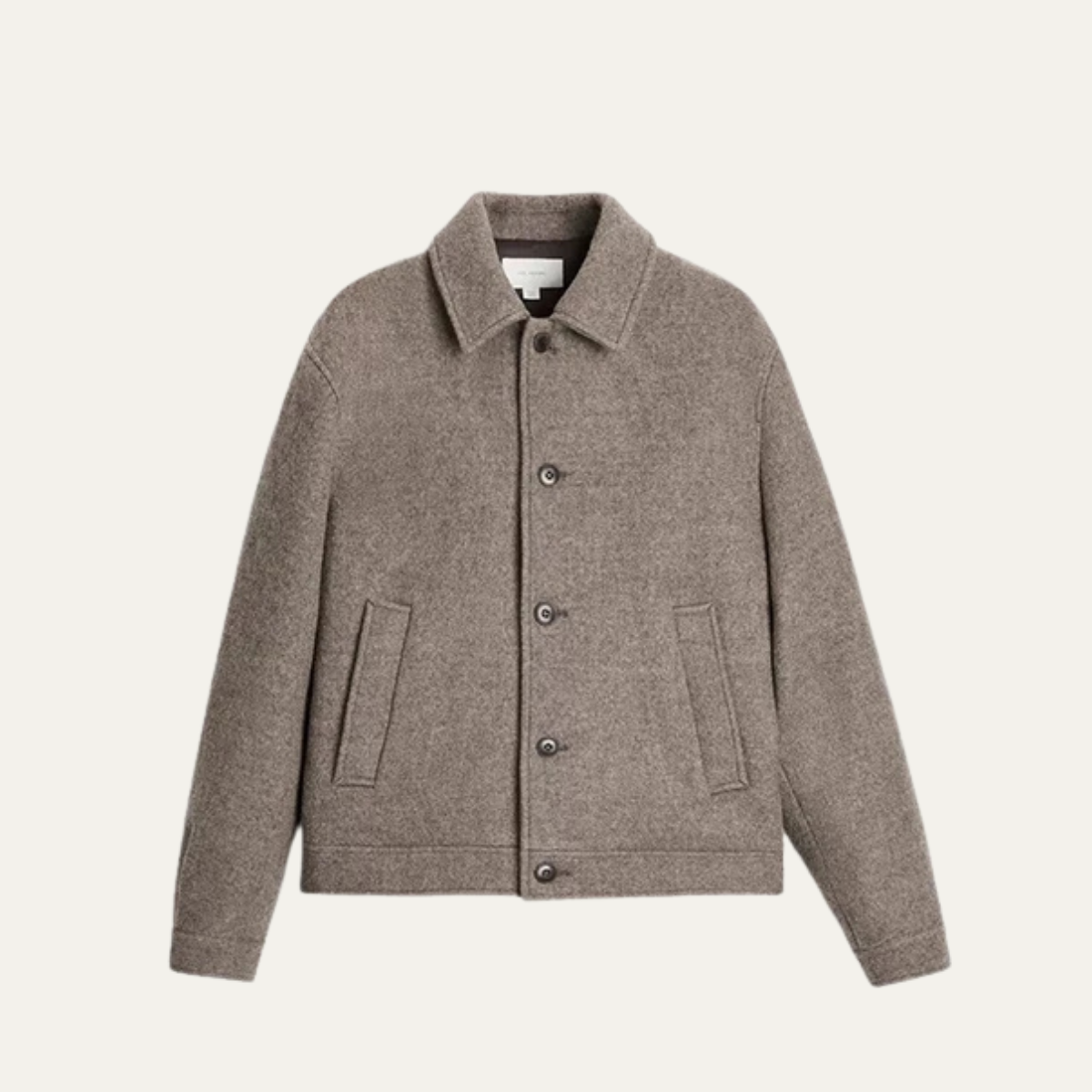 Men's Wool Winter Jacket Taupe - Fashinoza