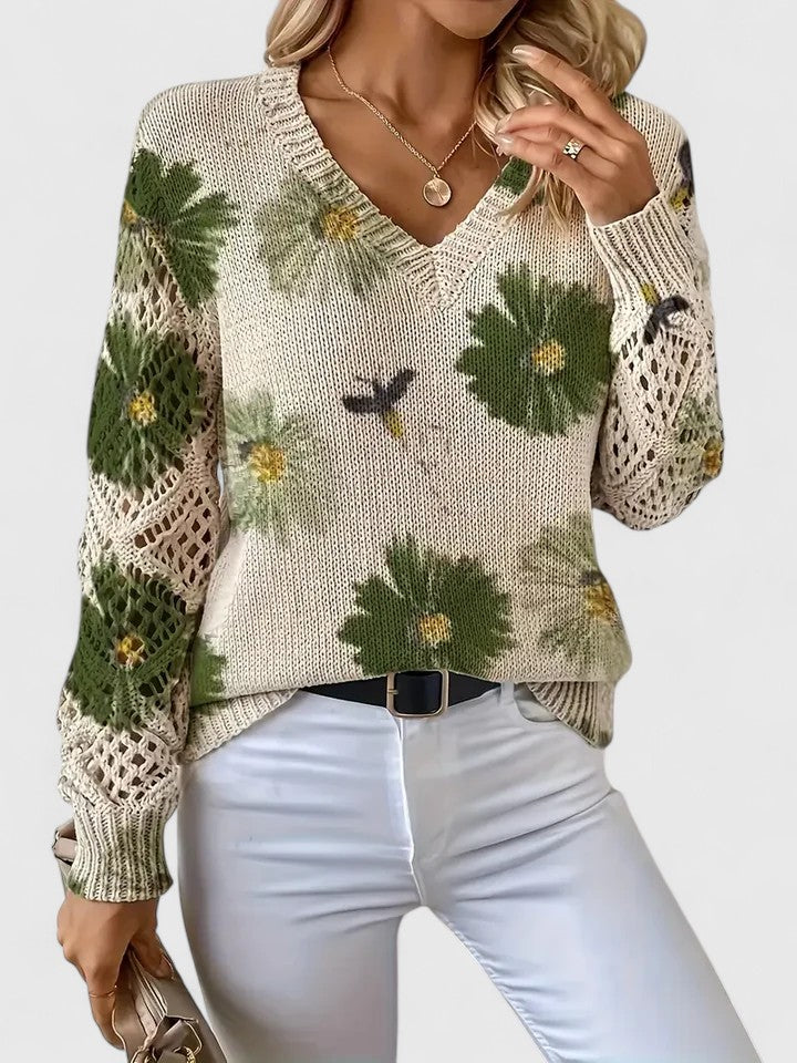 Women's Floral Pattern Sweater
