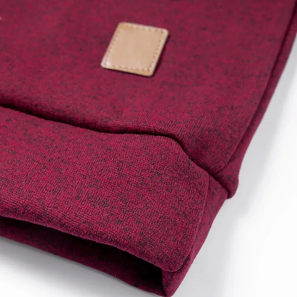 Men's Fleece Sweater Elbow Patches Stand Collar
