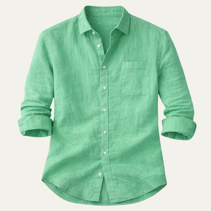 Men's Cotton Linen Summer Shirt Lightweight - Fashinoza
