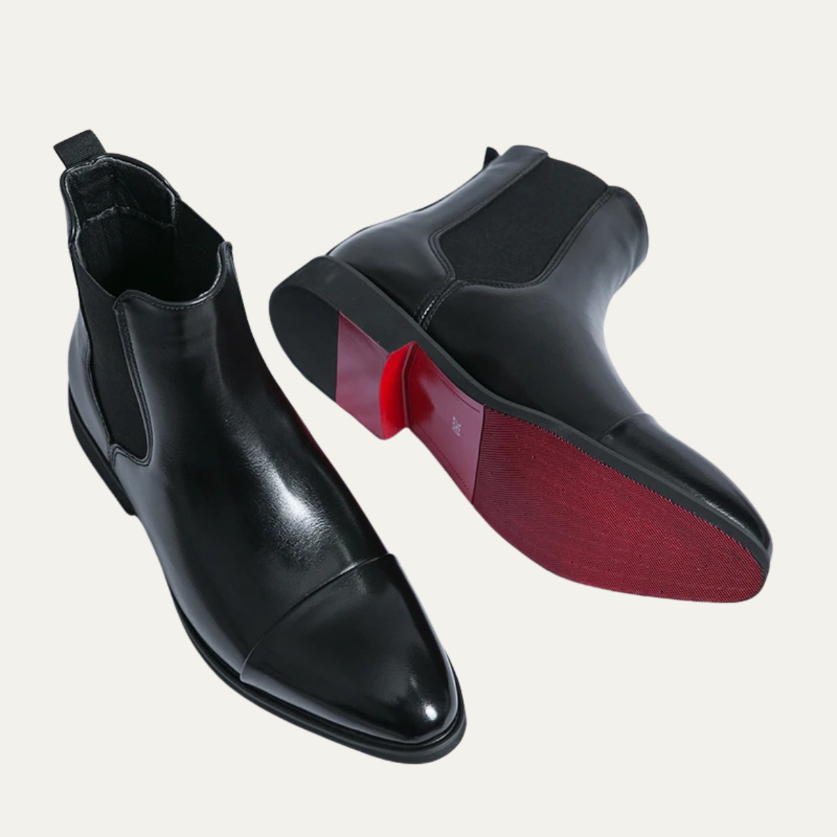 Men's Leather Chelsea Boots Formal Black - Fashinoza
