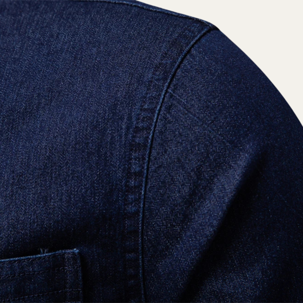 Men's Slim Fit Denim Shirt Double Pockets Blue