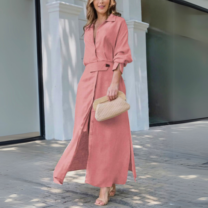 Women's Button Front Maxi Dress