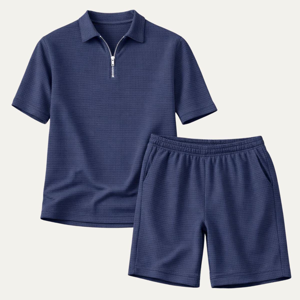 Men's Summer Polo Shirt And Shorts Set - Fashinoza