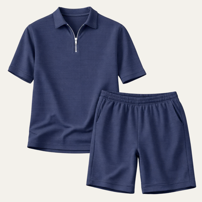 Men's Summer Polo Shirt And Shorts Set - Fashinoza