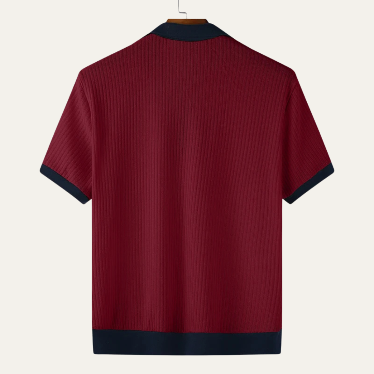 Monferrato Men's Knit Polo Shirt Patchwork Design