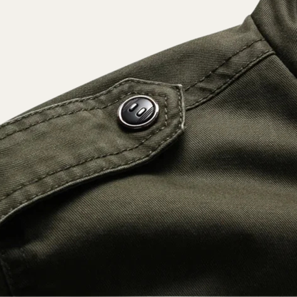 Men's Military Jacket Stand Collar Pockets