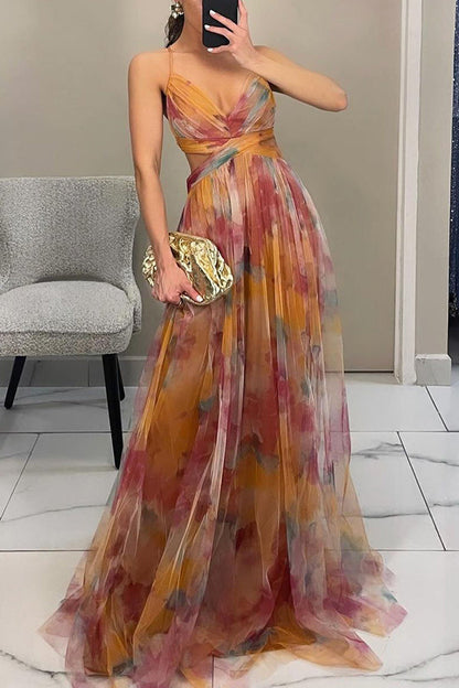Women's Maxi Dress Fitted V-Neck