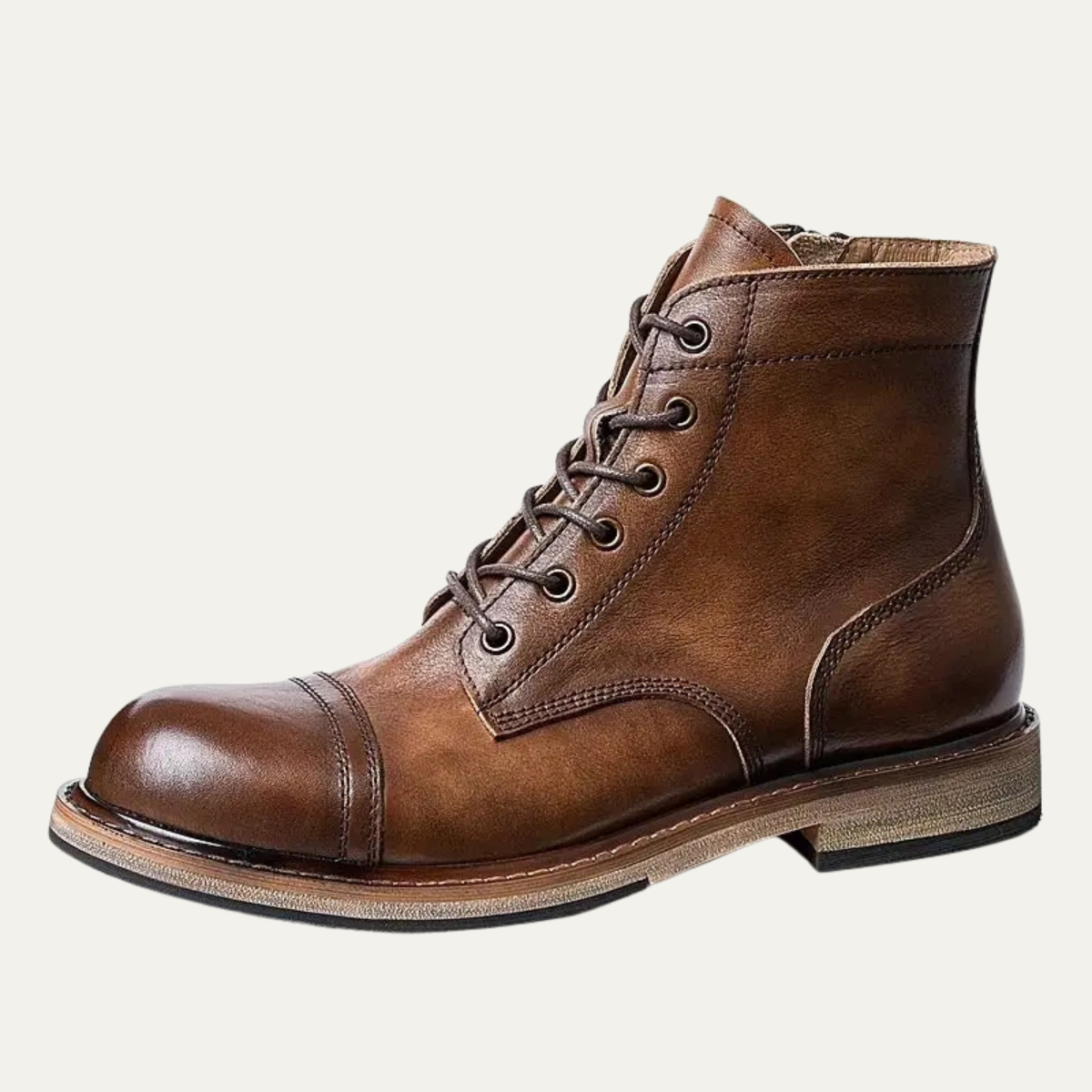 Mantova Men's High Leather Boots Retro Style - Fashinoza