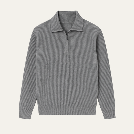 Wendover Men's Knitted Quarter Zip Sweater - Fashinoza