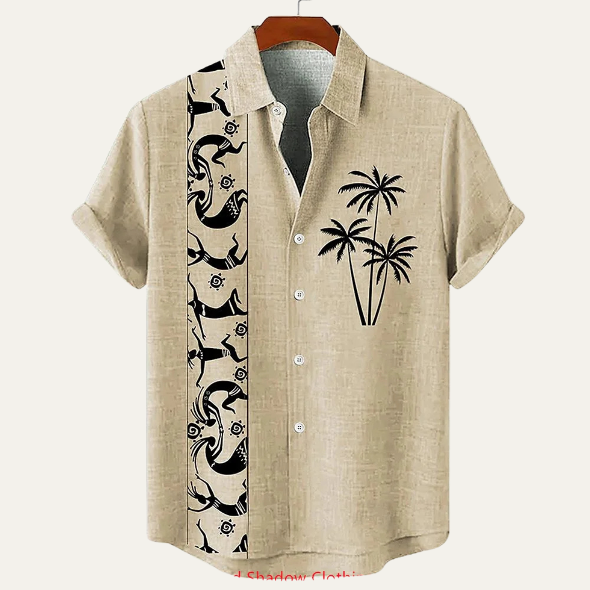 Lucca Men's Linen Button Down Shirt Patchwork