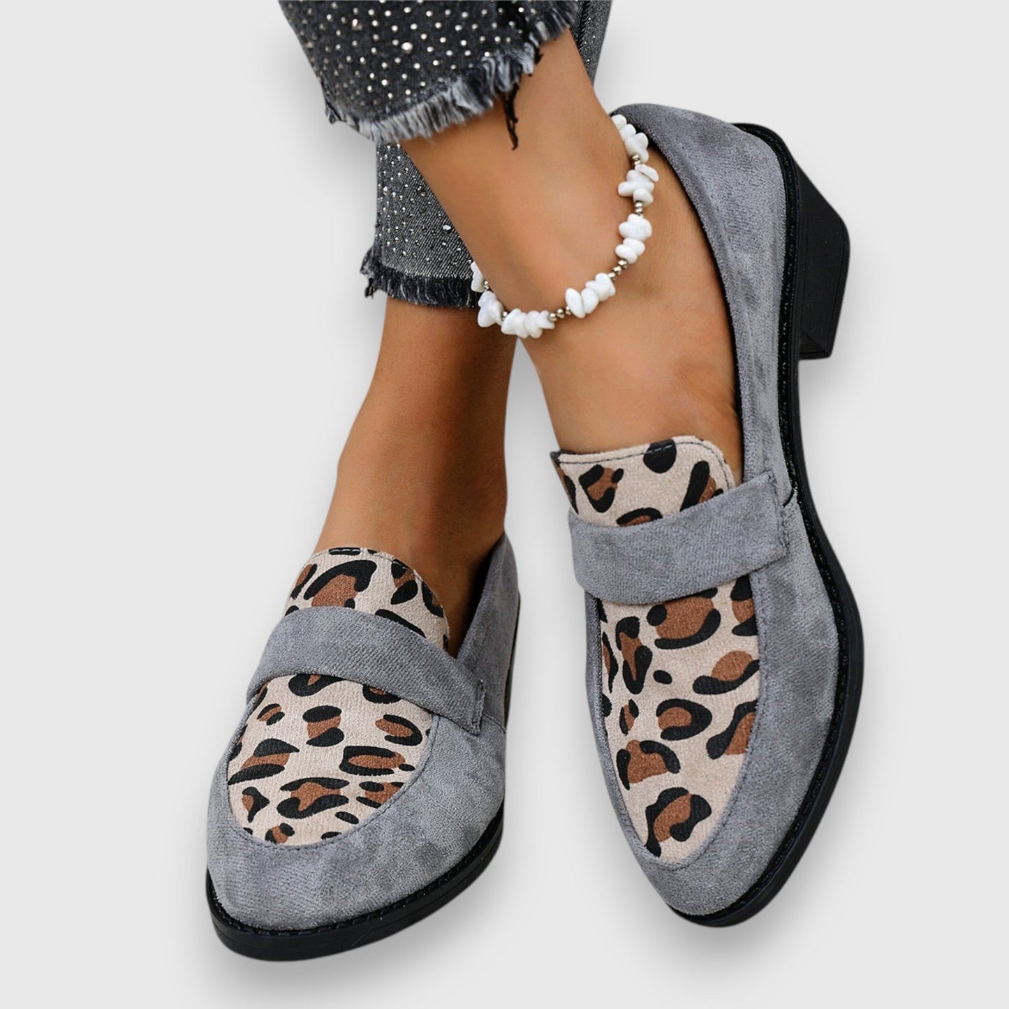 Women’s Leopard Block Heel Loafers