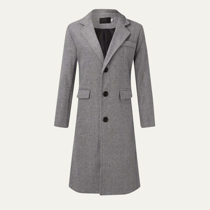 Men's Wool Long Winter Overcoat - Fashinoza