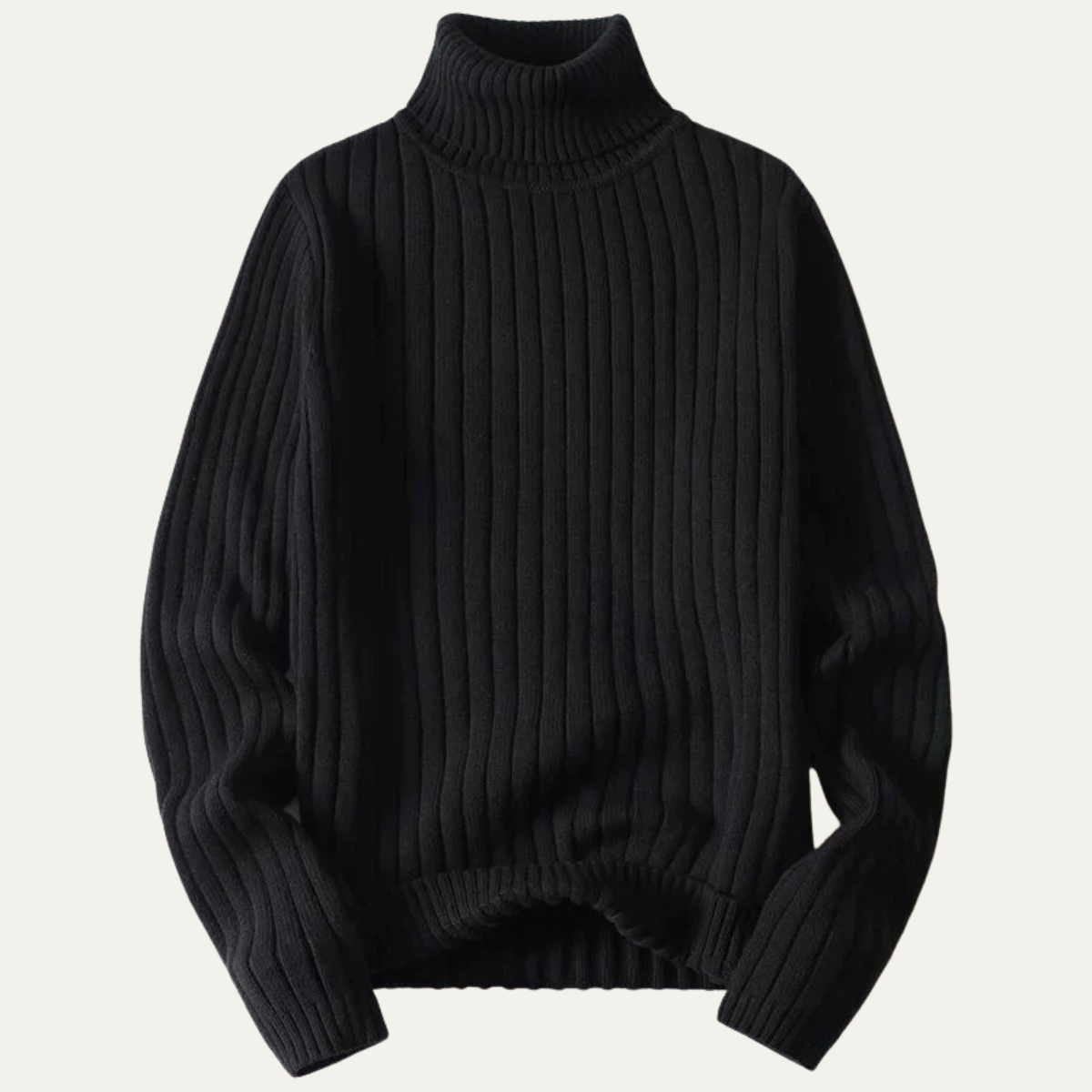 Men's Wool Turtleneck Sweater Ribbed Knit - Fashinoza