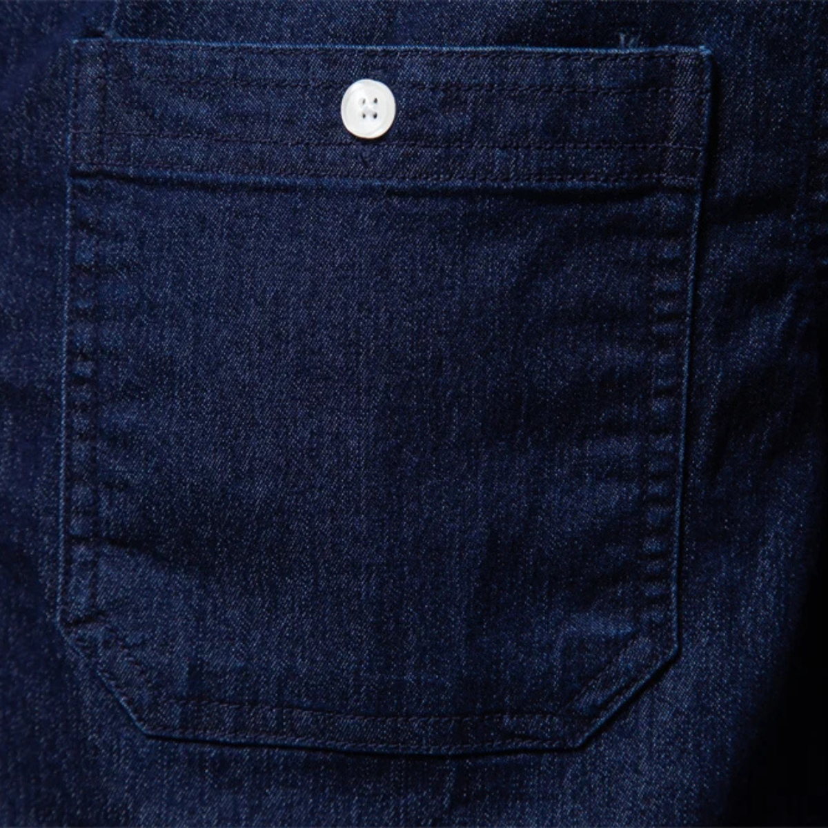 Men's Slim Fit Denim Shirt Double Pockets Blue