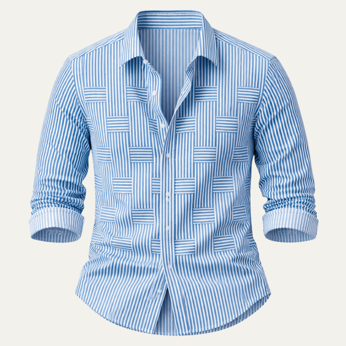 Men's Striped Breathable Shirt Wrinkle Resistant - Fashinoza