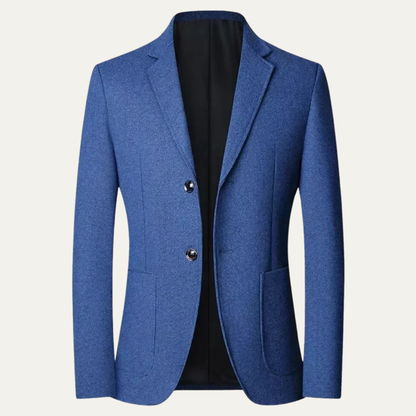 Men's Single Breasted Blazer Smart Casual Wool Navy