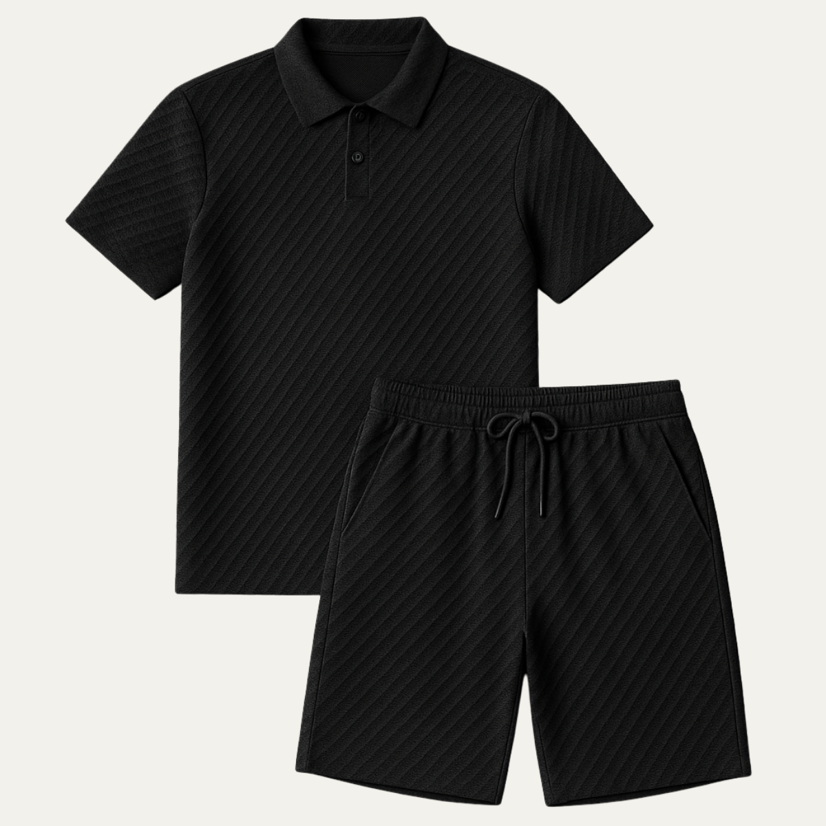 Men's Summer Polo Shorts Set Lightweight Beachwear - Fashinoza