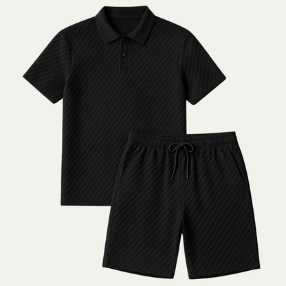 Men's Summer Polo Shorts Set Lightweight Beachwear - Fashinoza