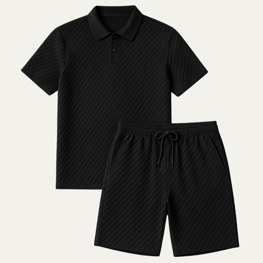 Men's Summer Polo Shorts Set Lightweight Beachwear - Fashinoza