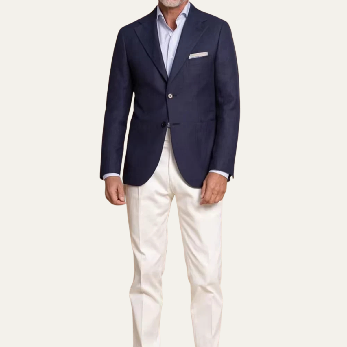 Men's Navy Blue Slim Fit Blazer Suit Set
