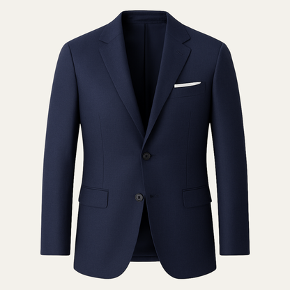 Men's Navy Blue Slim Fit Blazer Suit Set
