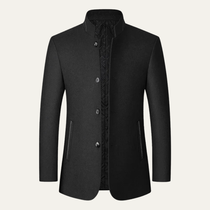 Brescia Men's Wool Winter Coat Stand Collar - Fashinoza