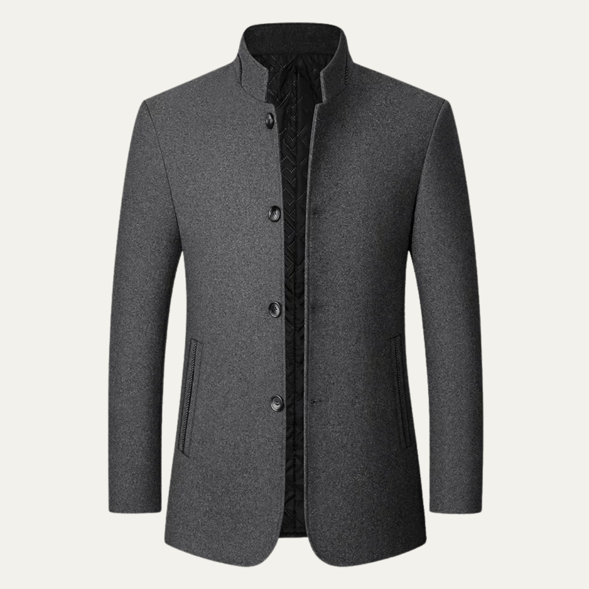 Brescia Men's Wool Winter Coat Stand Collar
