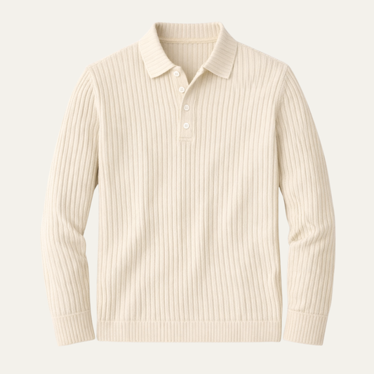 Men's Ribbed Polo Shirt - Fashinoza