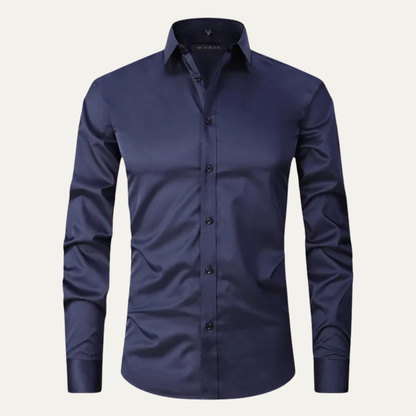 Men's Classic Dress Shirt Cotton Button Up White - Fashinoza