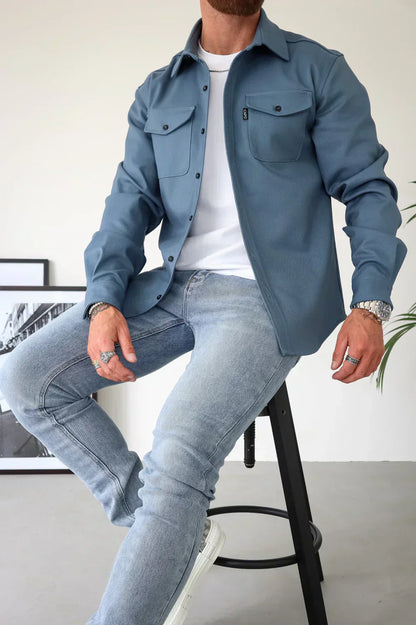 Edward | Men Spring Button Front Shirt Jacket