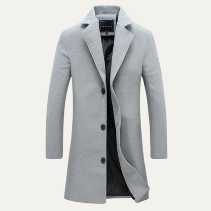 Men's Wool Blend Slim Fit Overcoat - Fashinoza
