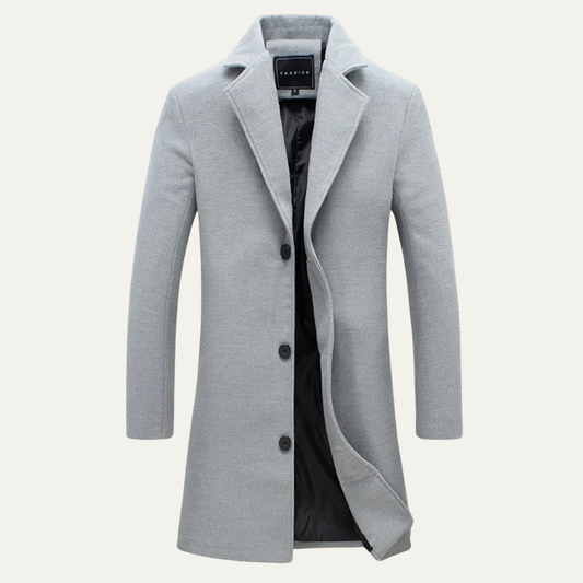 Men's Wool Blend Slim Fit Overcoat - Fashinoza
