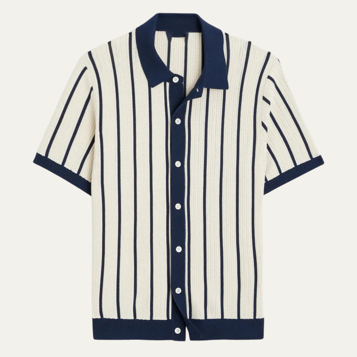 Men's Striped Polo Shirt Knit Cotton - Fashinoza