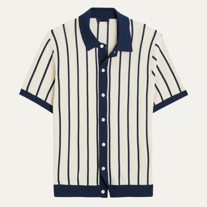 Men's Striped Polo Shirt Knit Cotton - Fashinoza