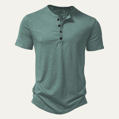 Men's Breathable Henley T Shirt Summer Cotton - Fashinoza