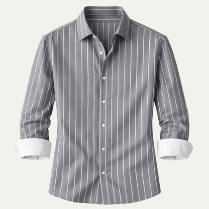 Men's Striped Button Down Dress Shirt - Fashinoza
