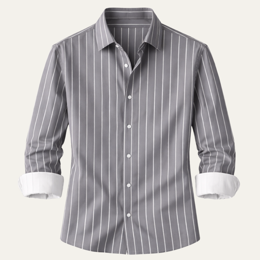 Men's Striped Button Down Dress Shirt - Fashinoza
