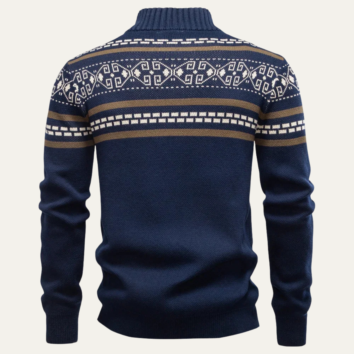 Men's Cotton Cardigan Patterned Zip Up Knit