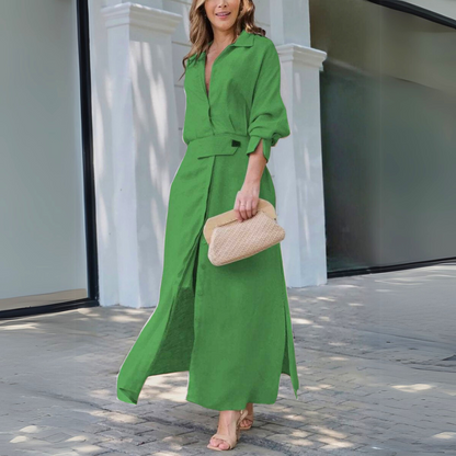 Women's Button Front Maxi Dress