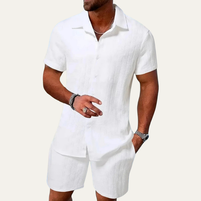 Men's Summer Shirt And Shorts Set