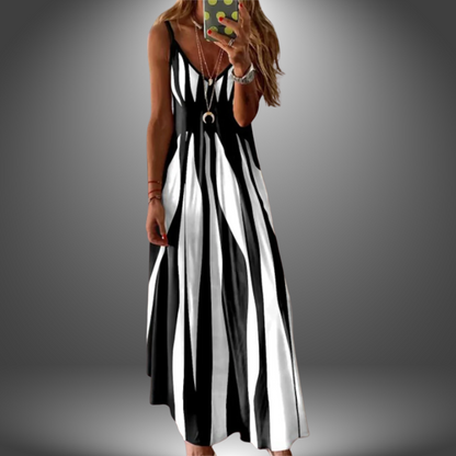 Women's Striped Sleeveless Maxi Dress