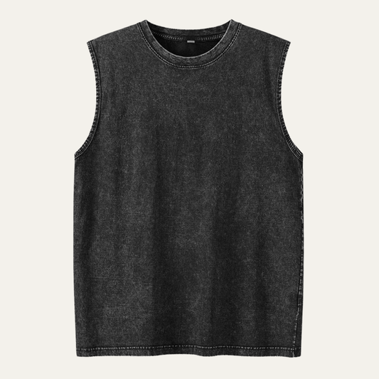 Men's Sleeveless Tank Vintage Washed - Fashinoza