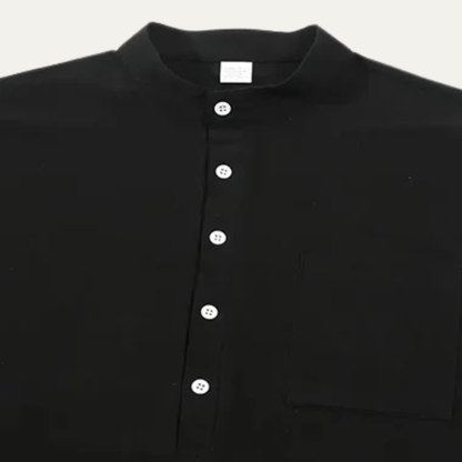 Mens Cotton Linen Polo Shirt And Pants Set Lightweight