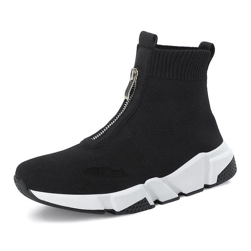 Women's Slip On Boots Zipper Detail