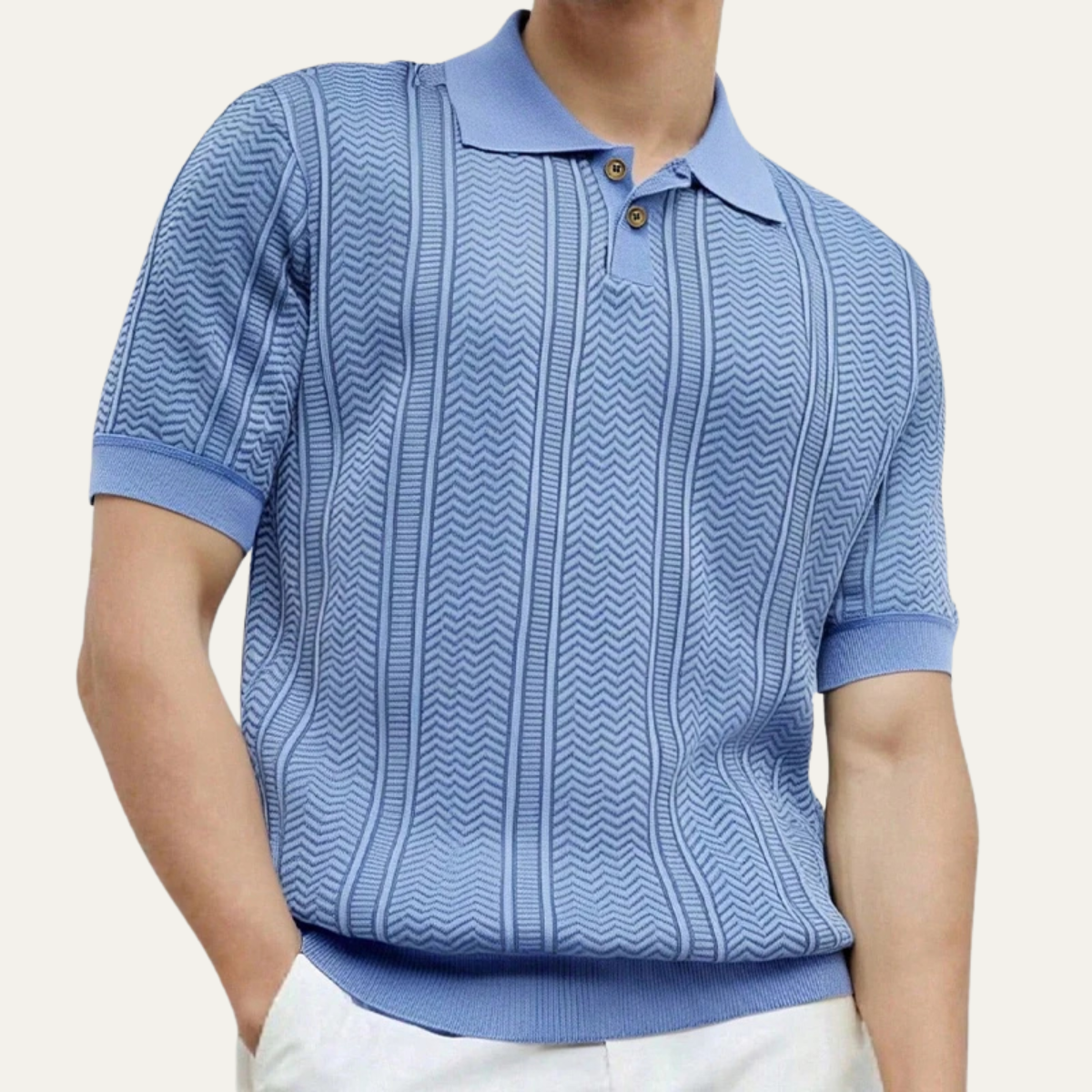 Men's Breathable Polo Shirt Knit Business Style