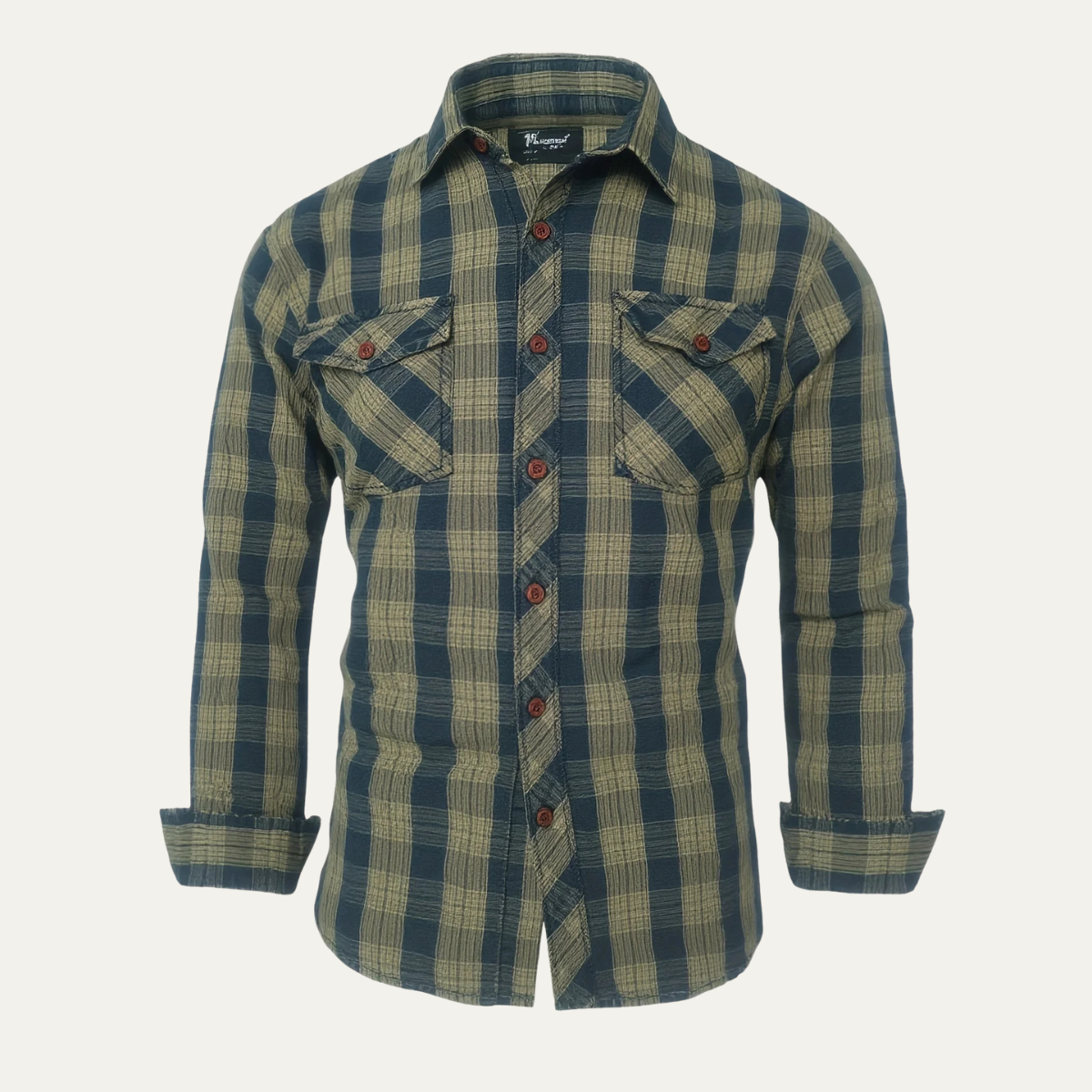 Men's Plaid Denim Shirt Jacket - Fashinoza