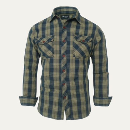 Men's Plaid Denim Shirt Jacket - Fashinoza