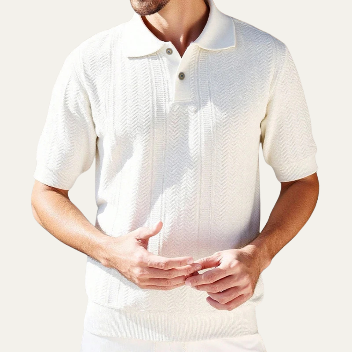 Men's Breathable Polo Shirt Knit Business Style